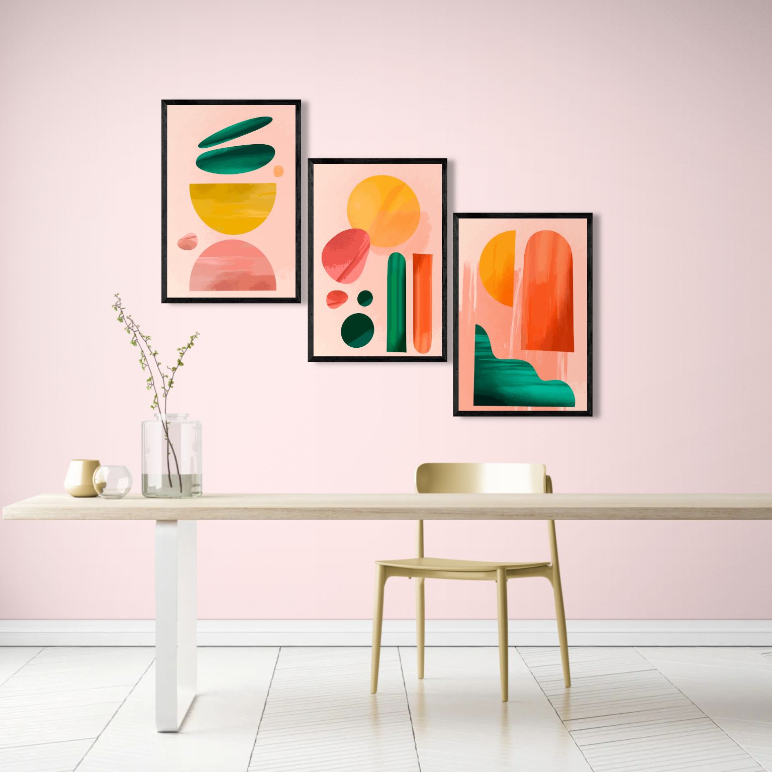 Abstract Motion Ink (3 Panel) Abstract Wall Art