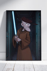 Eustace Bagge (Courage) As Warrior With Neon Sword | Ai Artworks Poster Wall Art