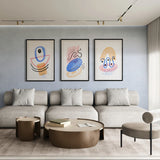 Abstract pattern with organic shapes (3 Panel) Abstract Wall Art