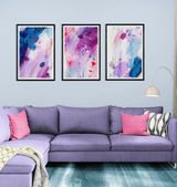 Abstract Purple Pattern (3 Panel) Abstract Wall Art