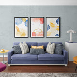 Abstract painting depicts wave (3 Panel) Abstract Wall Art