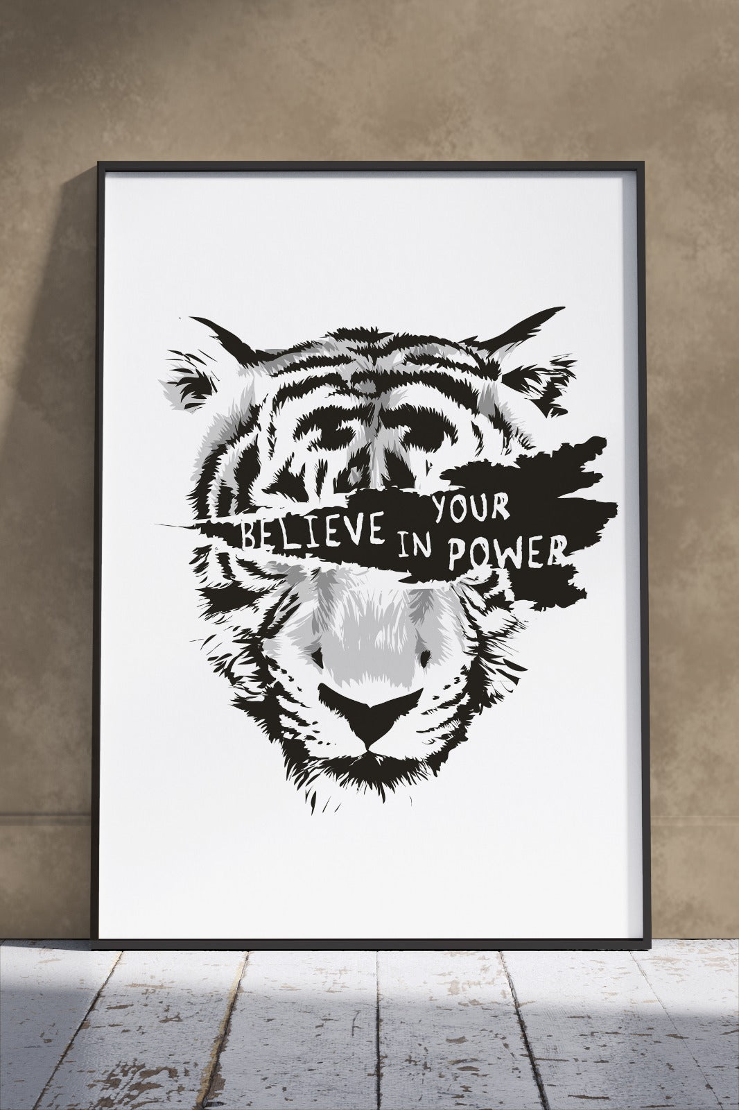Fierce Tiger Vector Motivational | Motivational Poster Wall Art
