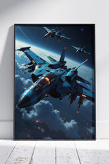 Fighter Jet F-15 - AI Created | Ai Artworks Poster Wall Art