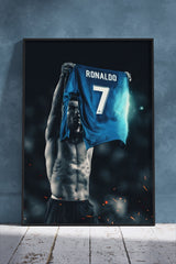 Football Star Athlete Cristiano Ronaldo | Sports Poster Wall Art