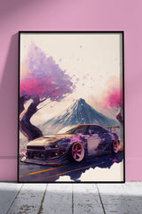 GTR Car Painting Mountain | Cars Poster Wall Art