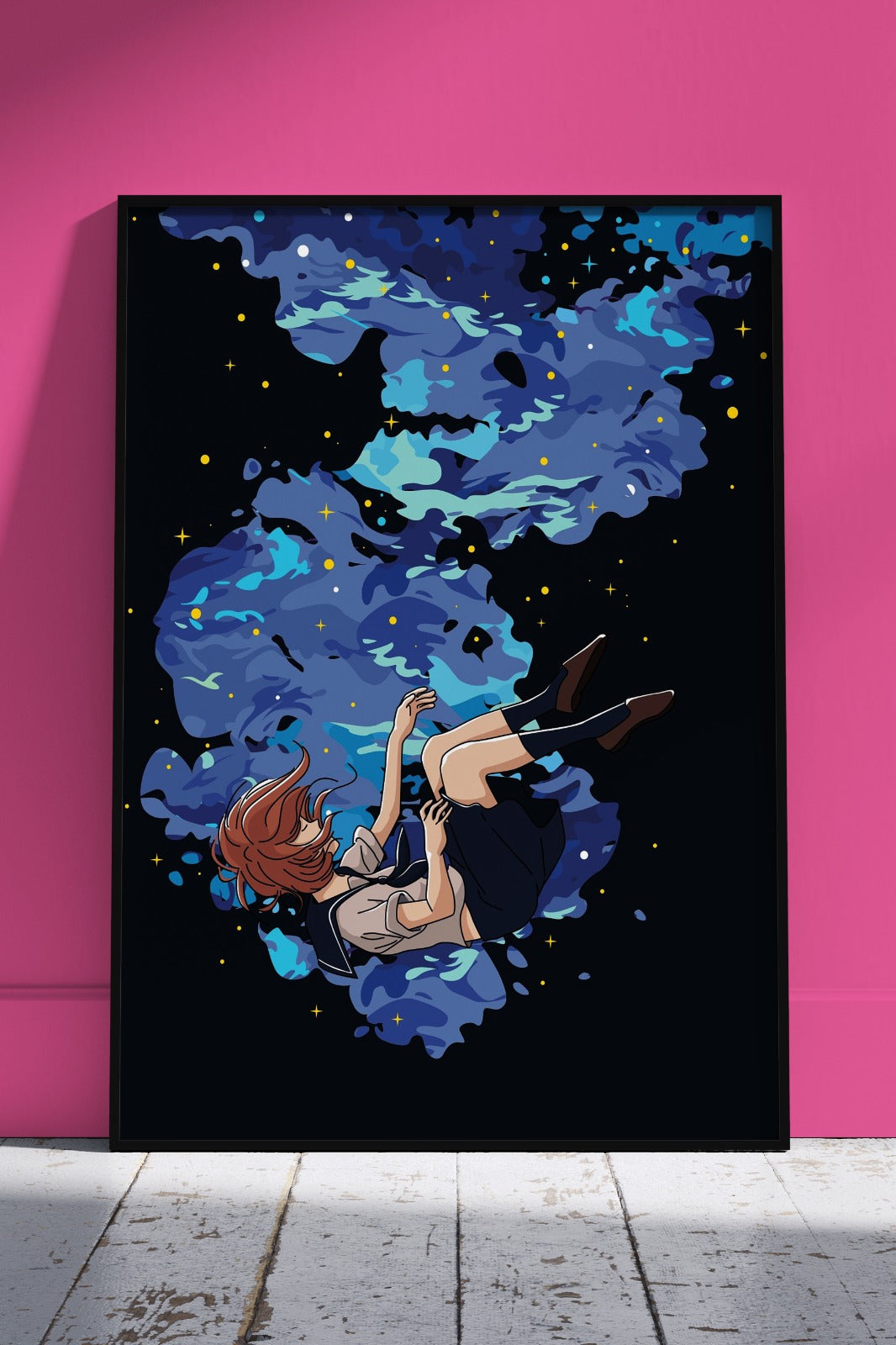 Girl Falling With Colors | Girlish Poster Wall Art