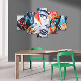 Girl's Street Art Graffiti (5 Panel-II) Abstract Wall Art