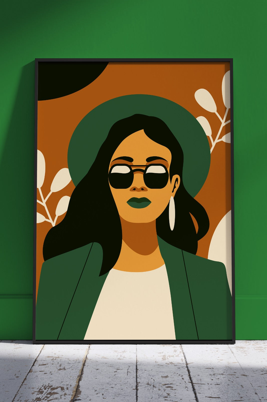 Go Green Girl Portrait Art | Girlish Poster Wall Art
