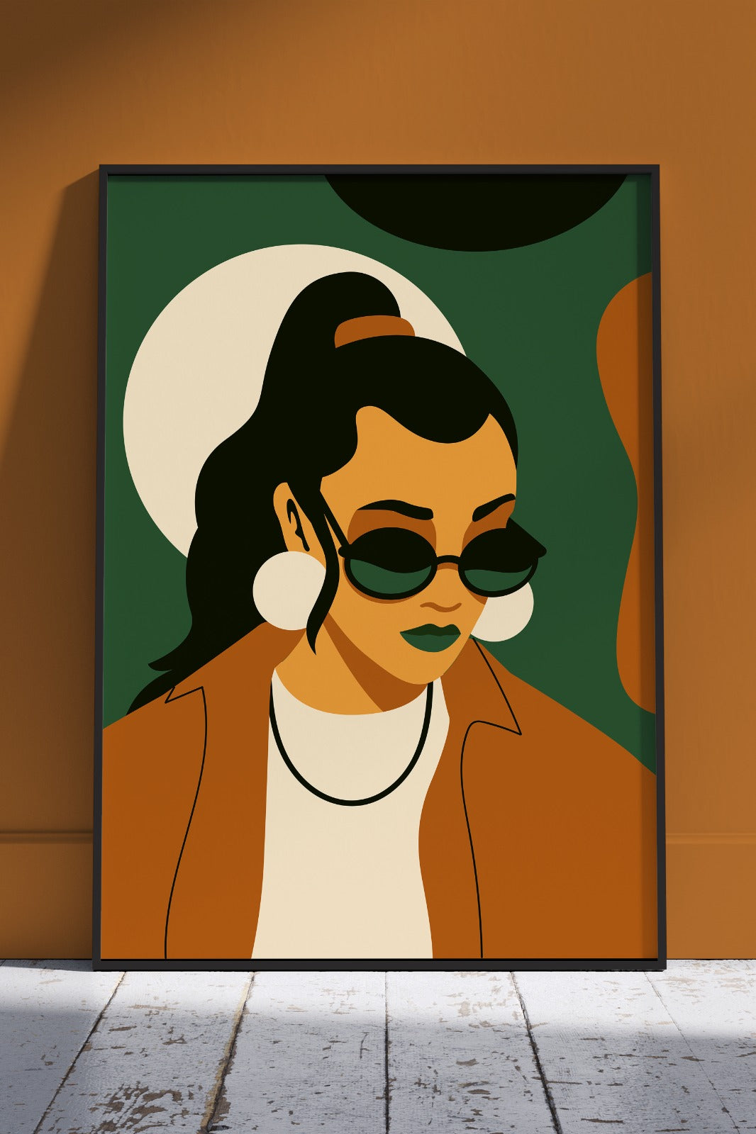 Go Green Girl Portrait Art 002 | Girlish Poster Wall Art