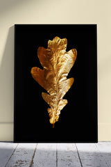 Gold Leaf Abstract Portrait | Black & Gold Poster Wall Art