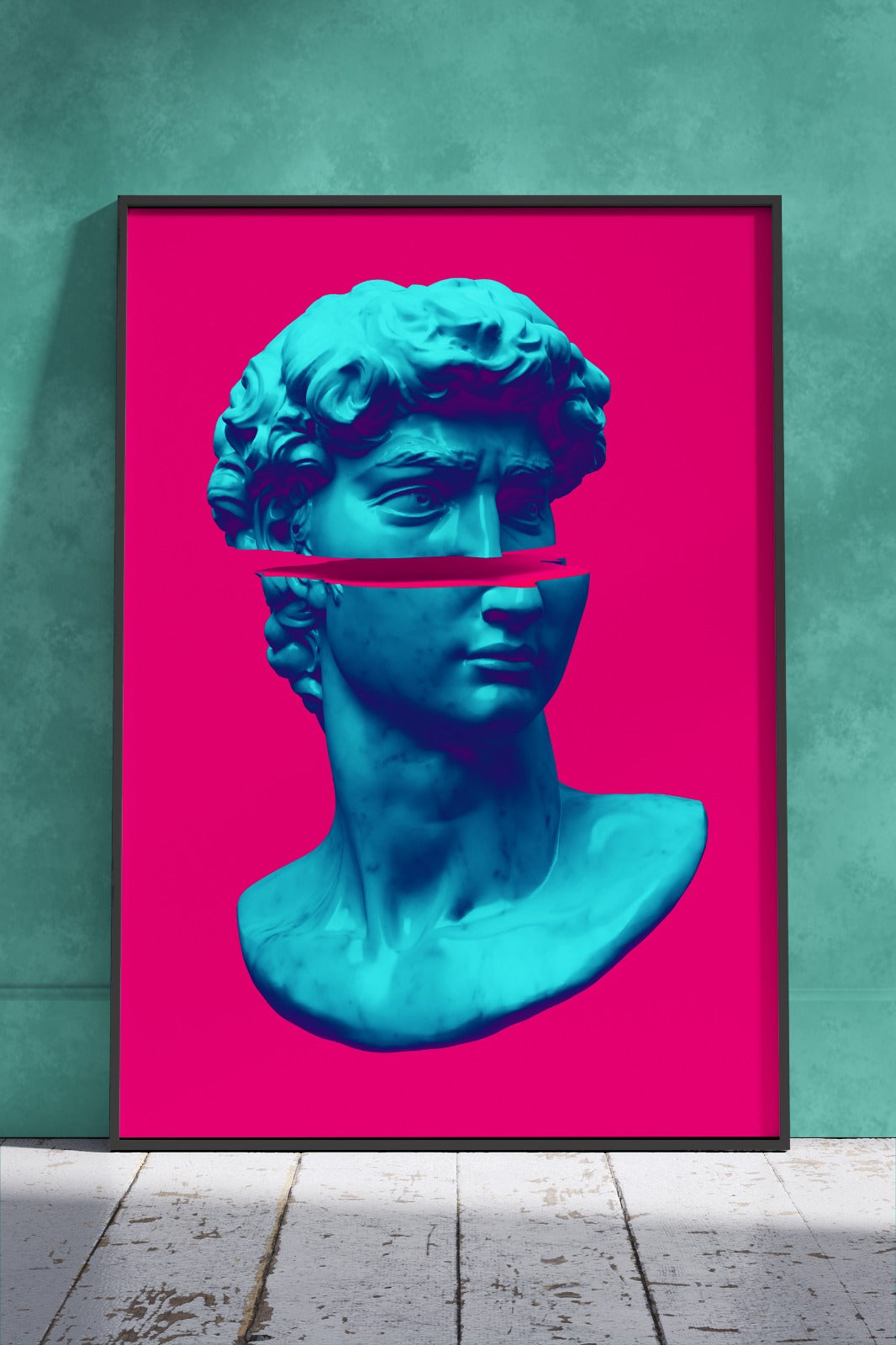 Gypsum statue of David's head | Poster Wall Art