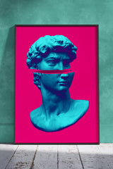 Gypsum statue of David's head | Poster Wall Art