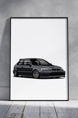 Honda Civic Ek Hatchback | Cars Poster Wall Art