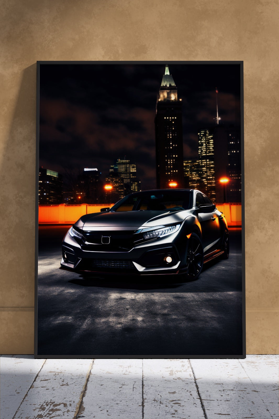 Honda Civic X In Light Street | Cars Poster Wall Art