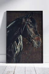 Horse in Grungeon Style | Animal Poster Wall Art
