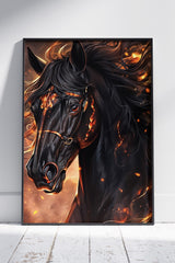 Horse in Grungeon Style 005 | Animal Poster Wall Art