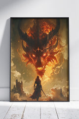 Japan Anime Girls and White Dragon | Ai Artworks Poster Wall Art