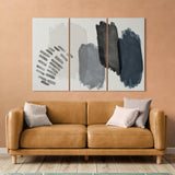 Abstract Line Geometric Watercolor (3 Panel-II) Abstract Wall Art