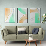 Watercolor hand brush drawn (3 Panel) Abstract Wall Art