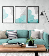 minimalist hand drawn fluid shapes (3 Panel) Abstract Wall Art