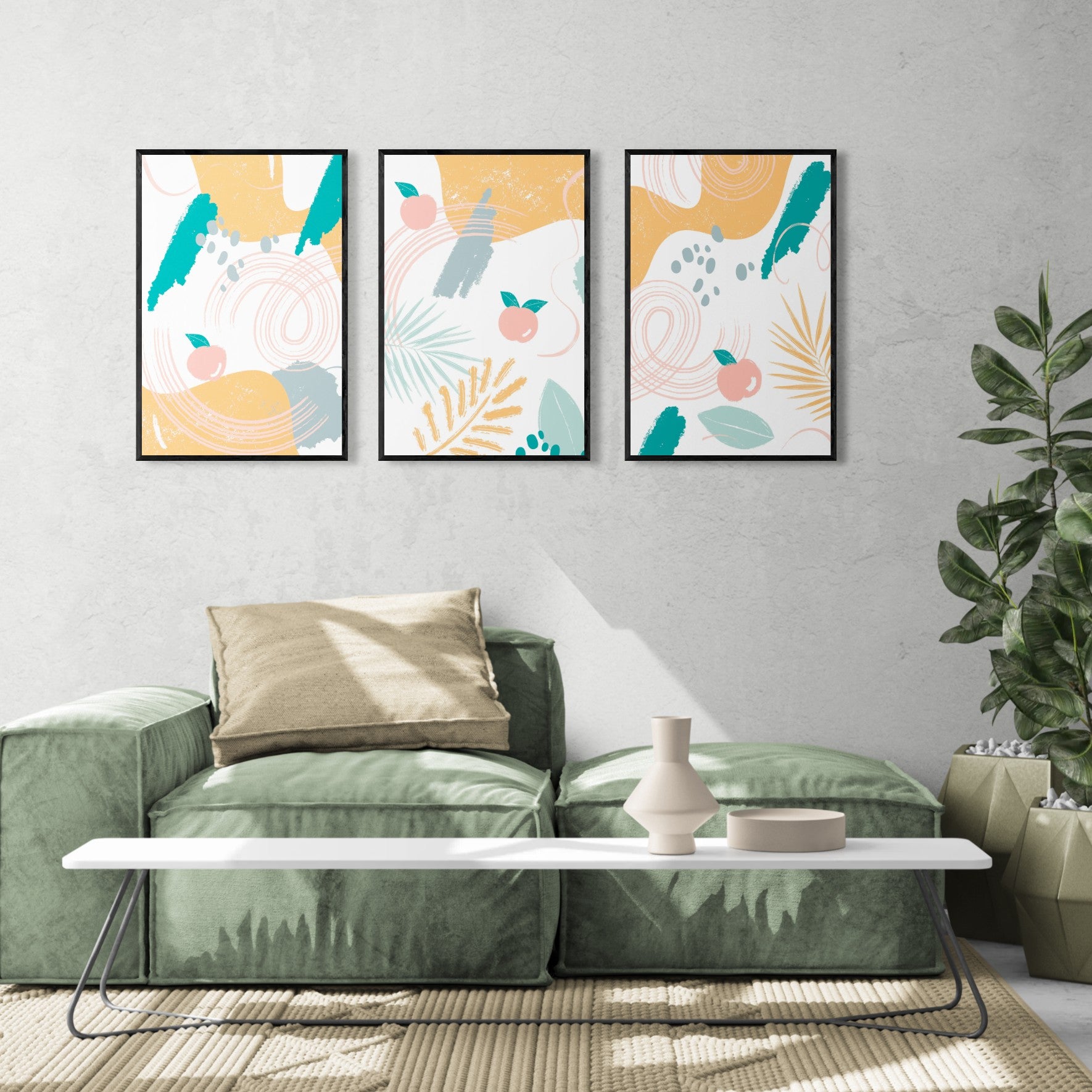 Nordic Modern Abstract (3 Panel) Abstract Wall Art