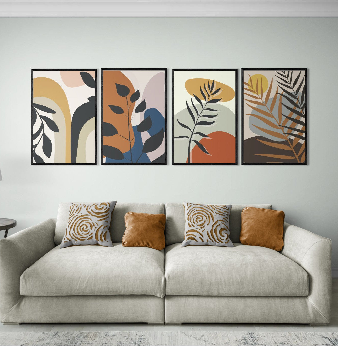 abstract floral (4 Panel) Abstract Wall Art