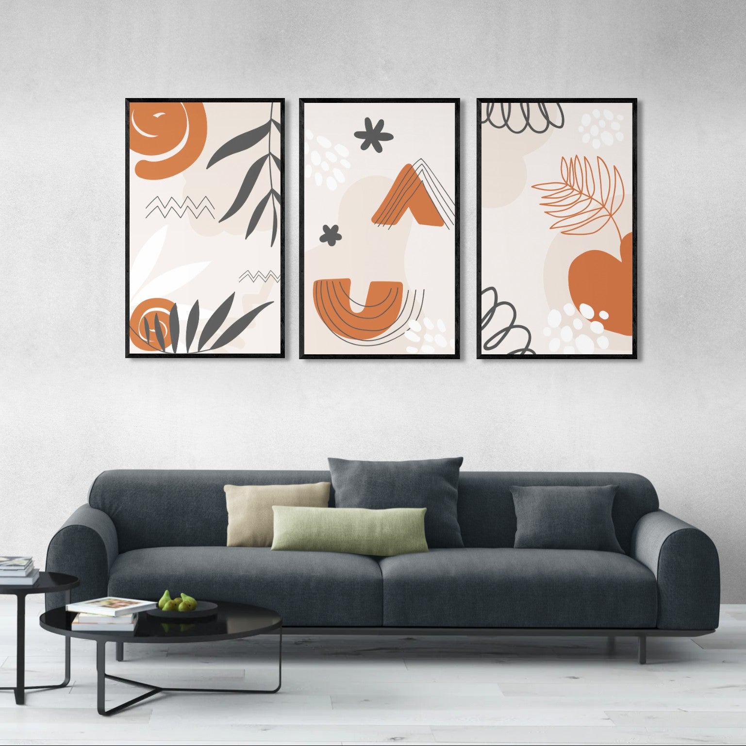 Sunswept Nordic Plants (3 Panel) Abstract Wall Art