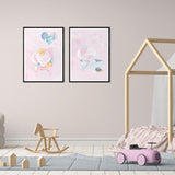 Cute Little Elephant (2 Panel) Kids Wall Art