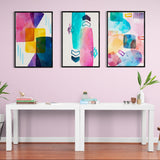 Abstract watercolor shapes (3 Panel) Abstract Wall Art