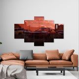 JDM Car With Sunset (5 Panel-II) Car Wall Art