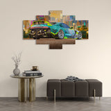 Cyber Punk Digital JDM (5 Panel-II) Car Wall Art