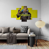 Yellow Cyberpunk 2077 (5 Panel-II) Game Wall Art
