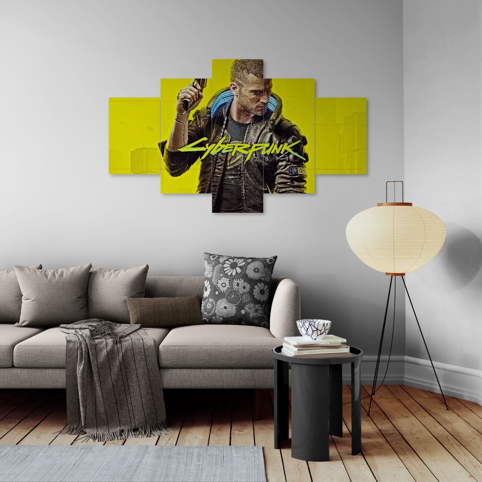 Yellow Cyberpunk 2077 (5 Panel-II) Game Wall Art