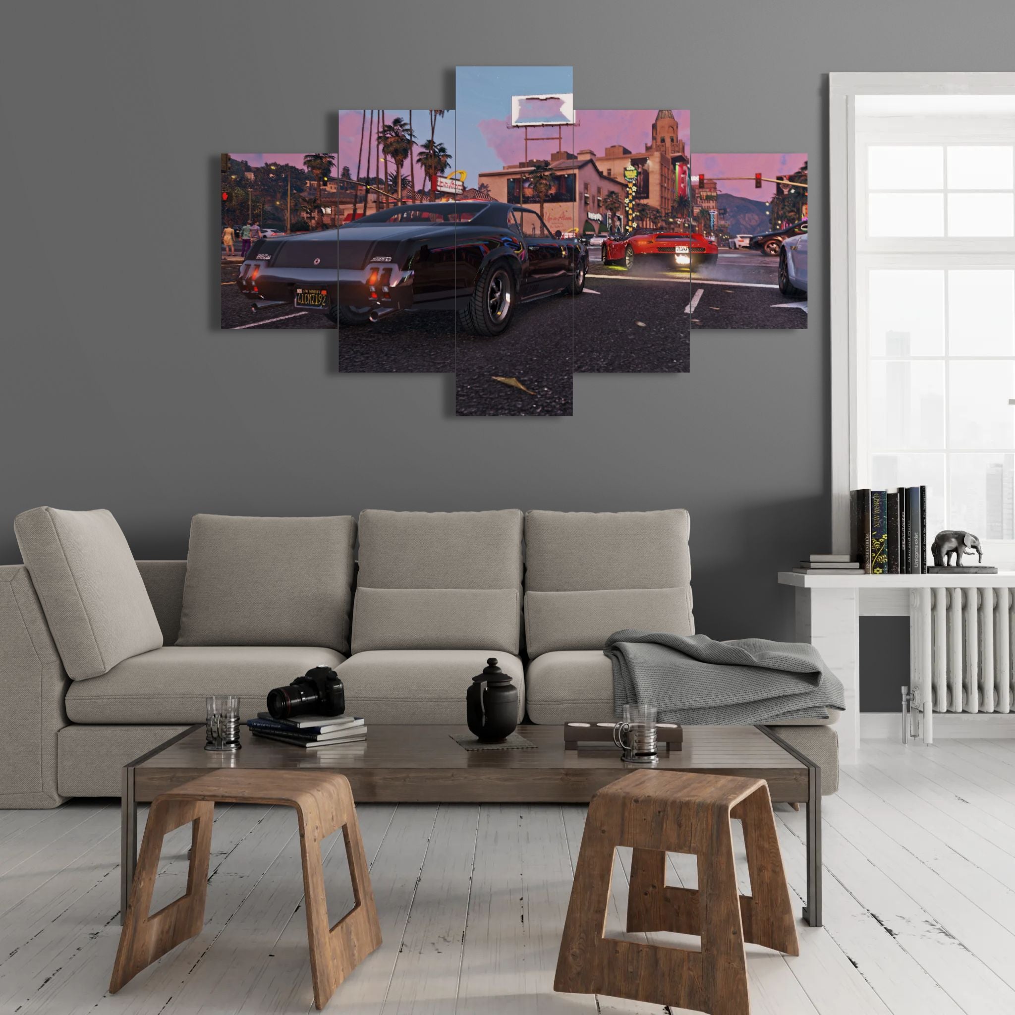 Grand Theft Auto V Roadside (5 Panel-II) Game Wall Art