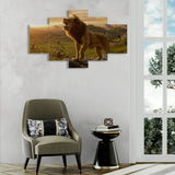 African Lion Animal (5 Panel-II) Animal Wall Art