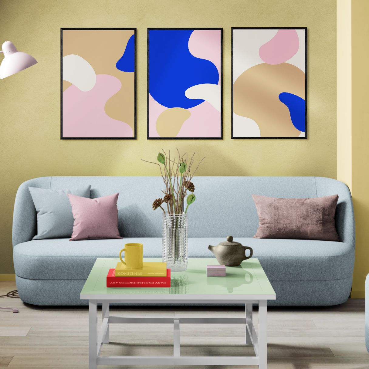 Hand drawn abstract shapes (3 Panel) Abstract Wall Art