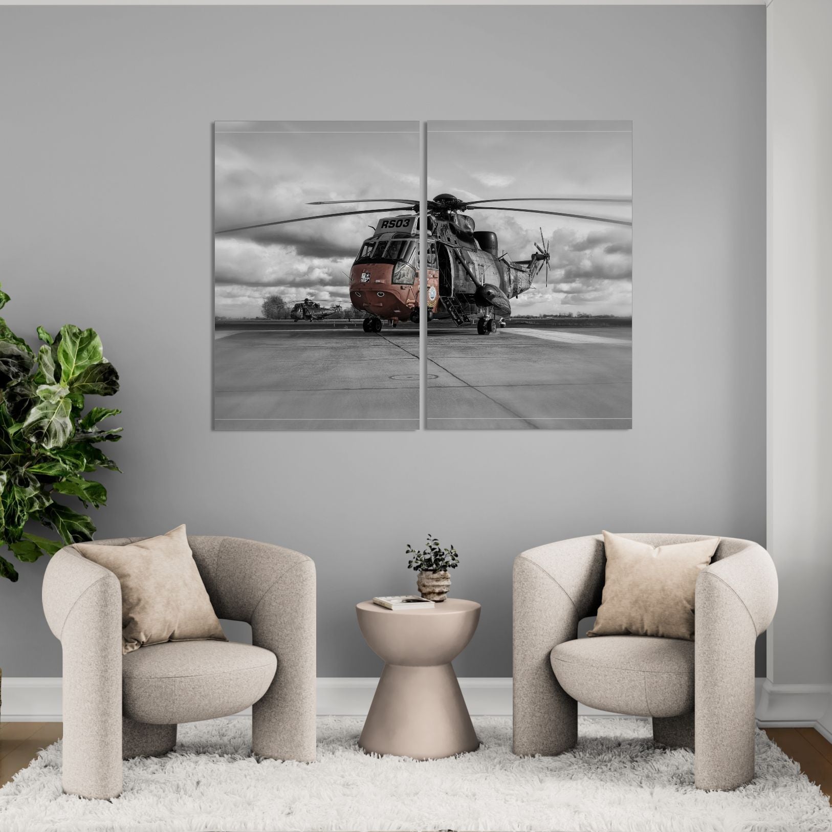 HELICOPTER RS03 (2 Panel) Cars Wall Art