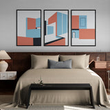 Minimalist Architecture Vectors (3 Panel) Abstract Wall Art
