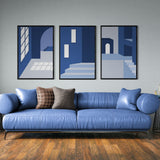 Decorative Minimalist Architecture (3 Panel) Abstract Wall Art