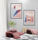 Minimalist Abstract Aesthetic Illustrations (2 Panel) Abstract Wall Art