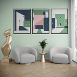 Minimal architecture (3 Panel) Abstract Wall Art