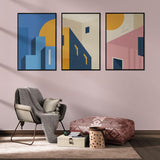 minimalist Architecture abstract (3 Panel) Abstract Wall Art