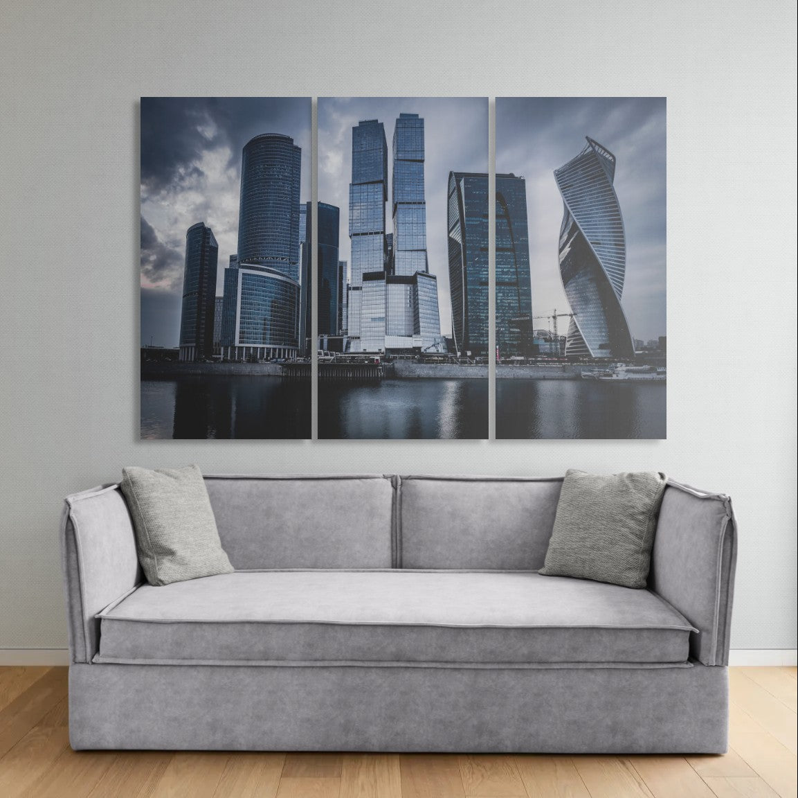 Modern Skyscrapers Business Center (3 Panel-II) Landscape Wall Art