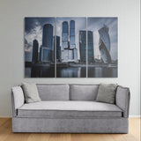 Modern Skyscrapers Business Center (3 Panel-II) Landscape Wall Art