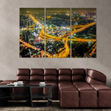 Night cityscape (3 Panel-II) Landscape Wall Art