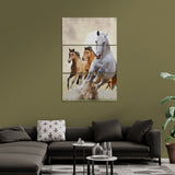 Three running horse (3 Panel-II) Digital Paintings Wall Art