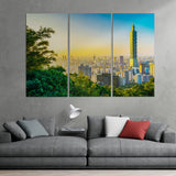 Taiwan Buildings View (3 Panel-II) Landscape Wall Art