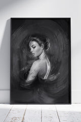 Minimalist Black and White Girl Poster | Ai Artworks Poster Wall Art