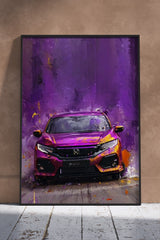 Purple Honda civic modified | Cars Poster Wall Art