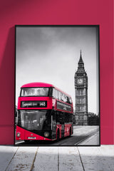 Red Double Decker Bus | Scenery Poster Wall Art